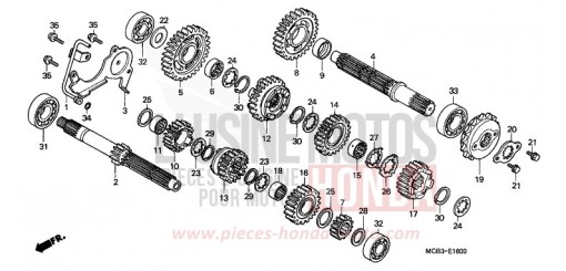 BOITE DE VITESSES XL650V1 de 2001